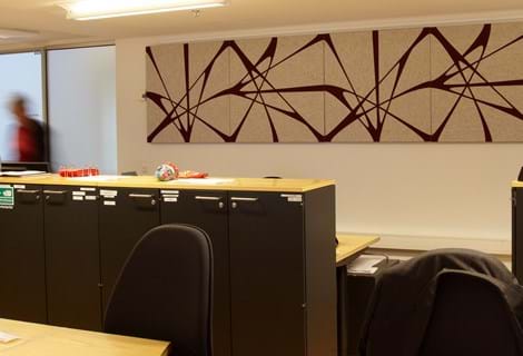 Twister akustikmoduler i filt hos Kbh. Energi